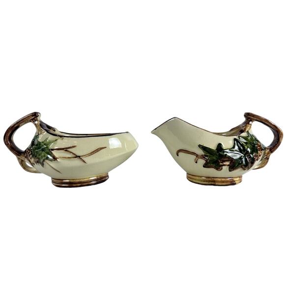 McCoy USA Pottery Vintage Ivy Branch Sugar Creamer Set-Excellent! - Picture 1 of 9